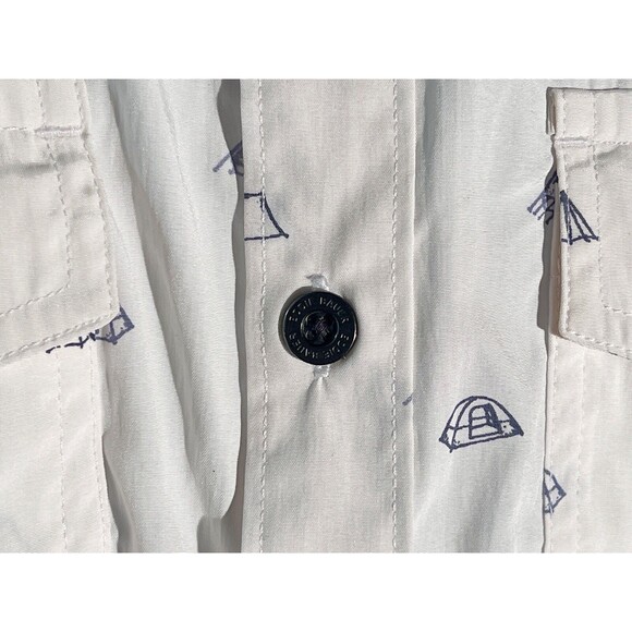 EDDIE BAUER Men's Short Sleeve Metal Button Down Tent Shirt White Large Slim - Picture 4 of 7